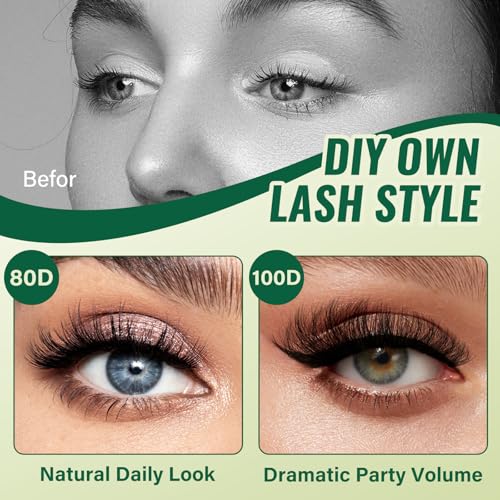 KEYYOU 3D Fluffy Lash Clusters D Curl Volume Lashes for Daily & Special Occasion Wear
