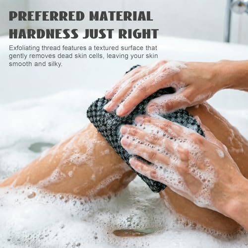 Black Exfoliating Shower Towel - Extra Long Back Scrubber