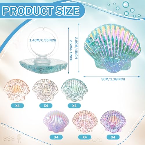 Mermaid Tail Cupcake Ring Toppers - 24 Pcs Ocean Party Decorations