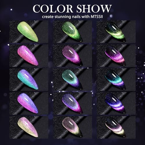 MTSSII Cat Eye Magnetic Gel Nail Polish Set - 12 Colors with Magnet