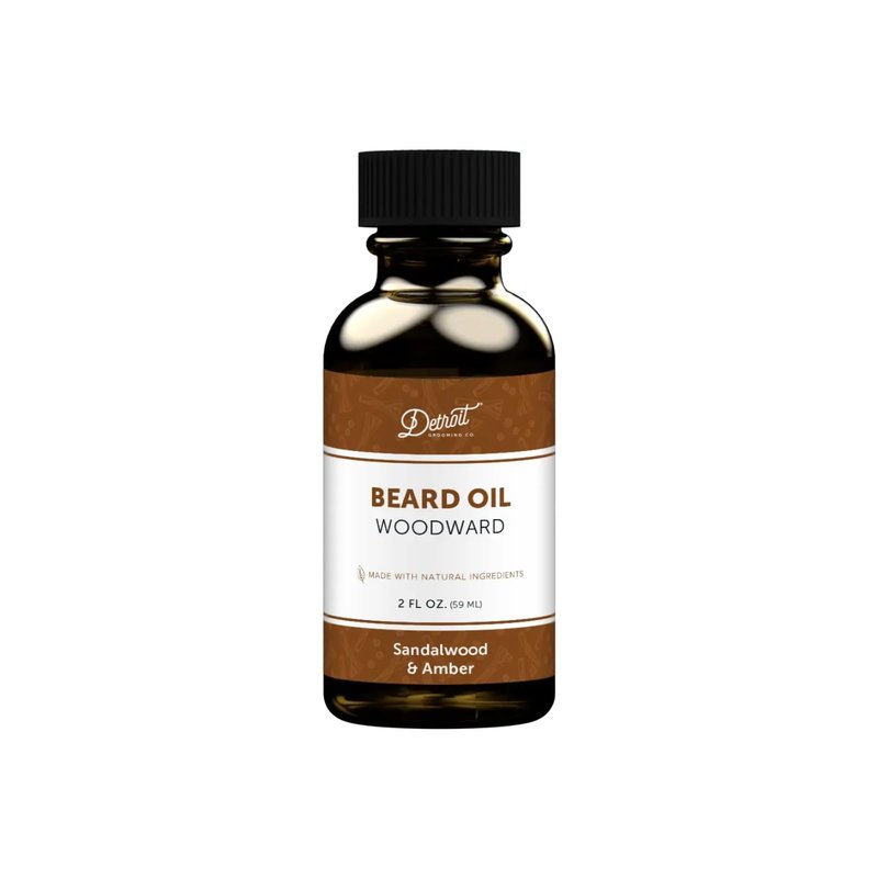 Detroit Grooming Co. Beard Oil (2oz) - Sandalwood & Amber - Premium Nourishing Formula with Sweet Almond Oil & Vitamin E - Men's Beard Softener & Moisturizer - Double Size