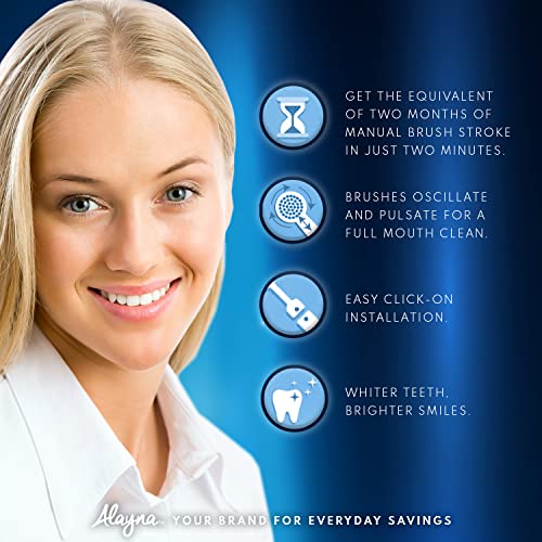 Alayna 3D Whitening Replacement Brush Heads for Oral-B, 16-Pack