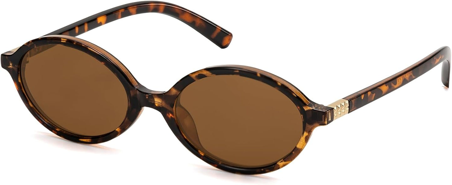 Retro Oval Sunglasses for Women - Vintage 90s Y2K Trendy Designer Eyewear | UV Protection