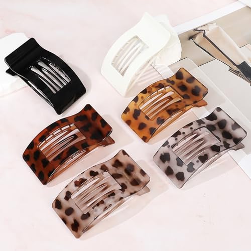 Matte French Flat Hair Clips - 6pc Non-Slip Claw Clips for Women
