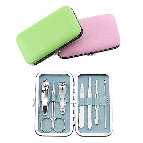 7-Piece Stainless Steel Manicure Set - Travel Case, 3 Pack