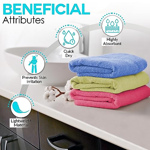QUBA LINEN Multicolor 100% Cotton Hand Towel Set 16x28 Inches - Pack of 6
