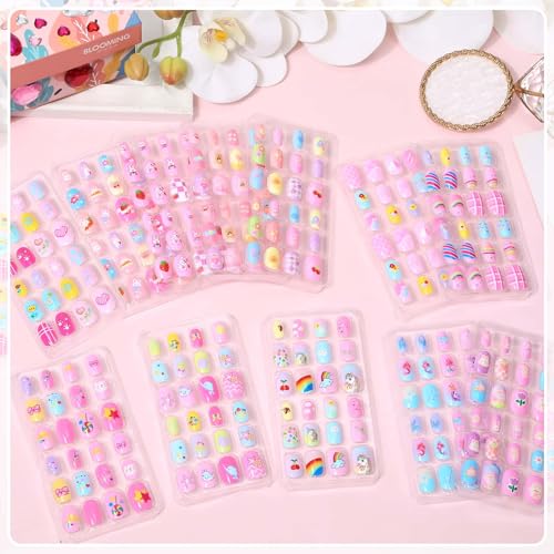 288-Piece Kids Press-On Fake Nails Set for Girls, Ages 8-12