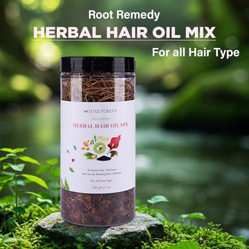 LuxePureva Herbal Hair Growth Oil Mix for Thinning & Long Hair - Natural Hair Treatment for Women & Men