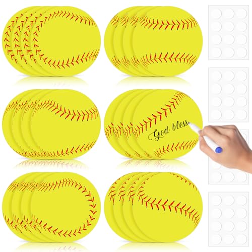 TaoBary 24 Pack Softball Cutouts for Sports Party Decor