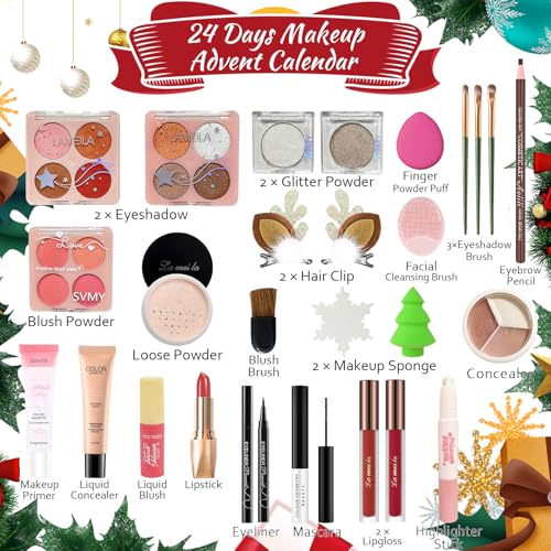 PWYSHXDF Multicolor Makeup Advent Calendar 24 Days Holiday Gift Set