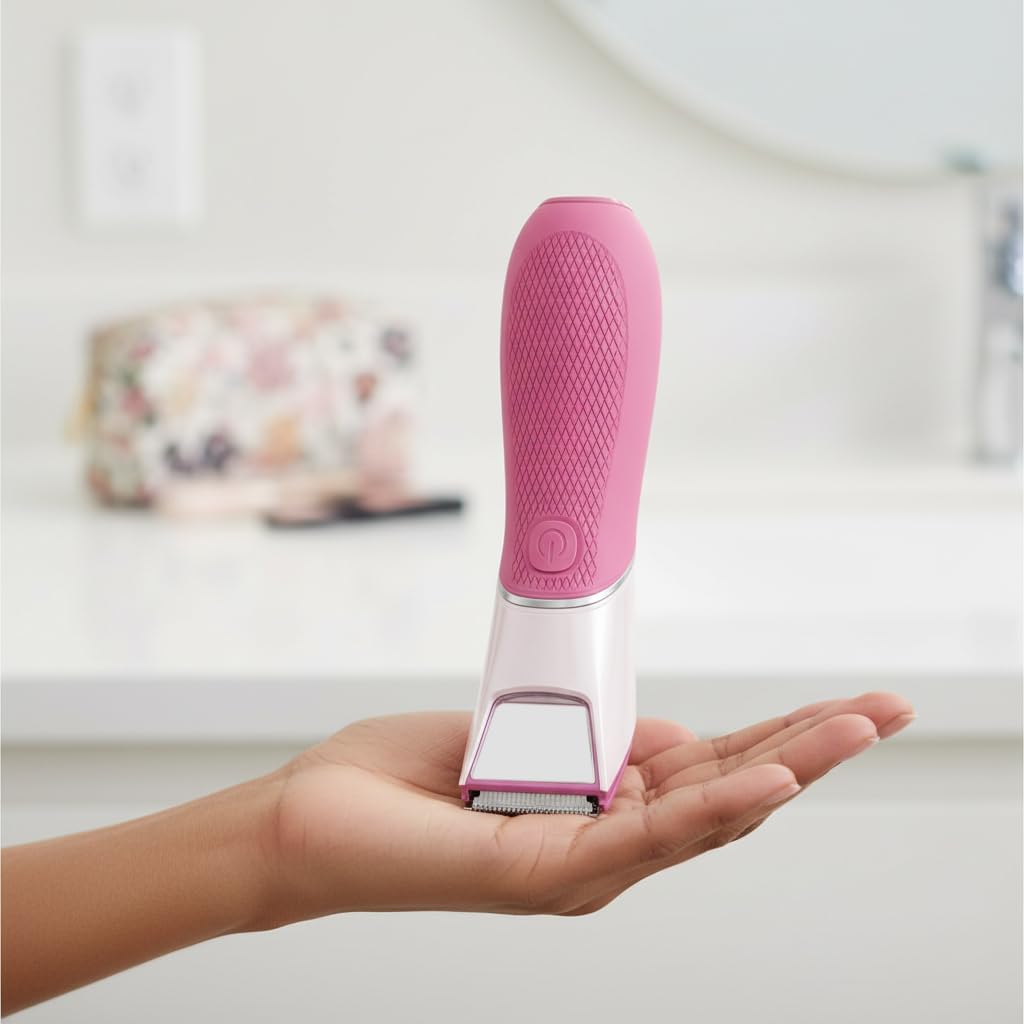 Waterproof Bikini Trimmer for Women - Rechargeable Body Groomer with LED Light & Ceramic Blades | Ideal for Shower & Travel