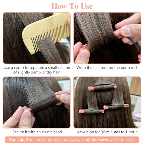 Cold Wave Perm Rods Set of 40 - Heatless Plastic Curling Rollers