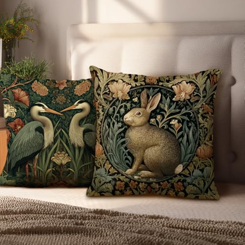 William Morris Inspired Vintage Floral Pillow Cover - 18x18