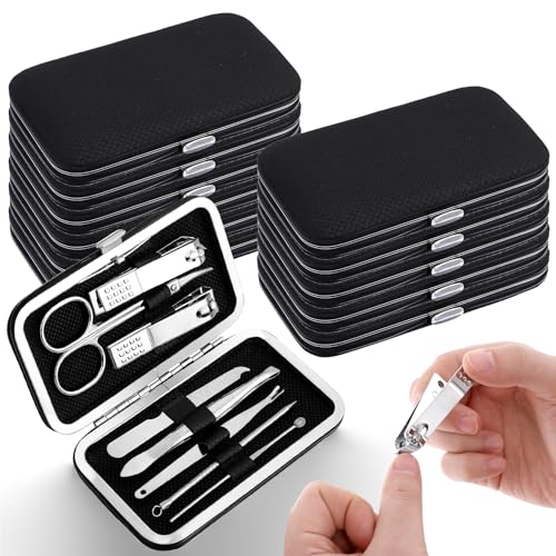 Professional Manicure & Pedicure Set with Travel Case - 8-in-1 Stainless Steel Grooming Kit for Men & Women