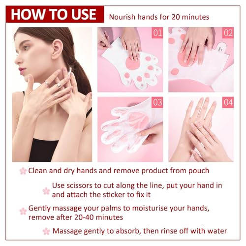 Hydrating Hand Masks Gift Set - 6 Pairs Moisturizing Gloves