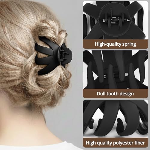 5-Pack Jumbo Hair Clips for Thick & Medium Hair - Strong Hold