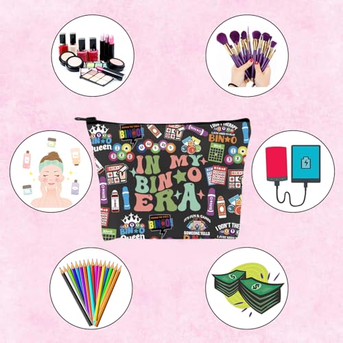 Funny Gaming Makeup Bag for Women, Durable Canvas Cosmetic Travel Pouch