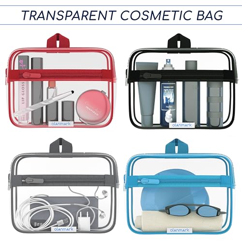 Olanmark Black TSA Approved Clear Toiletry Bag 3-1-1 Travel Organizer