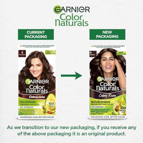 Garnier Color Naturals Crème Hair Dye Shade 4 Brown 70ml + 60g