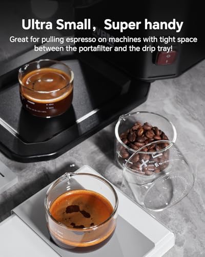 MUVNA Espresso Shot Glass with V-Spout - 60ml/2oz Precision Measuring