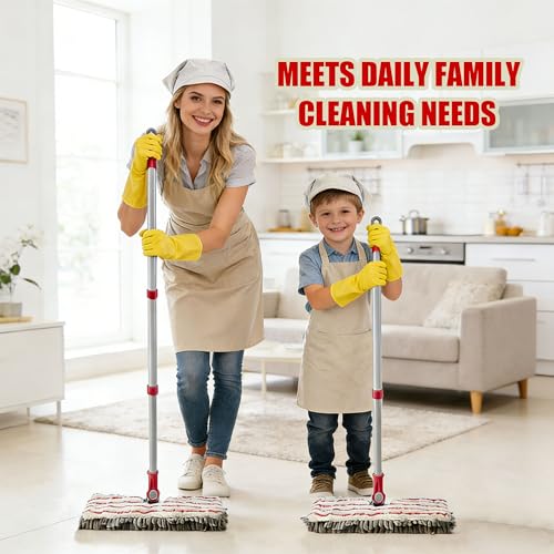 360° Rotating Microfiber Flat Mop with Washable Pads for All Floors