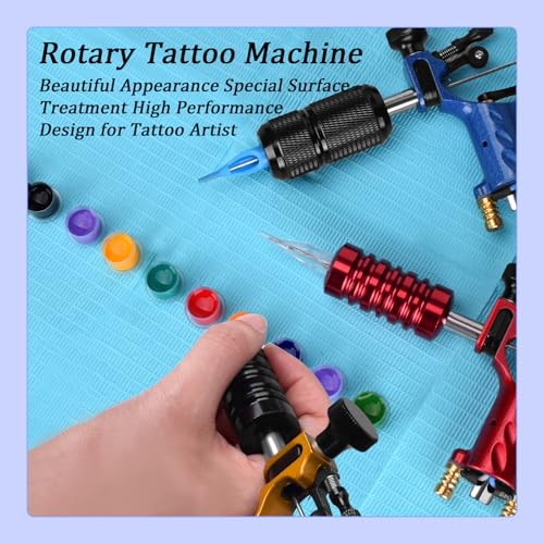 ATOMUS Rotary Tattoo Machine - Professional Liner & Shader Gun (Red)