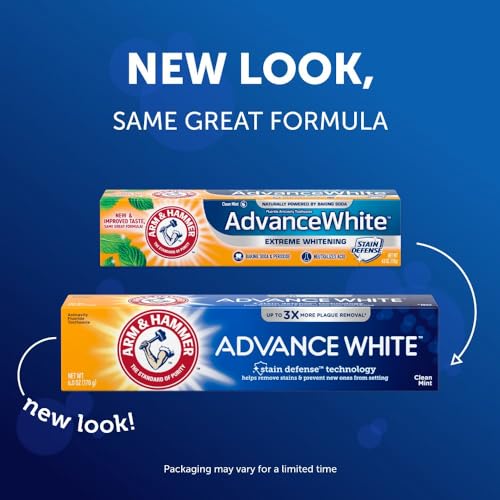Arm & Hammer Advance White Toothpaste, Clean Mint, 4.3 oz (Pack of 6)
