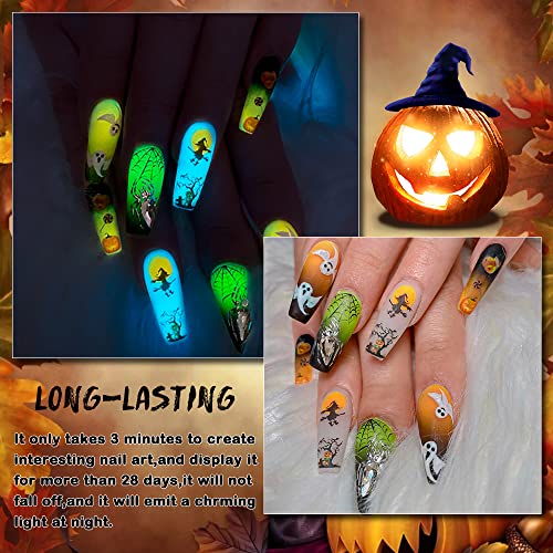 MIZHSE A-Glow in The Dark Temperature Color Changing Nail Polish Set 8x7ml