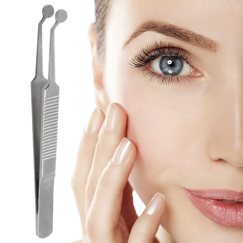 ZGORENDZ Premium Stainless Steel Arita Tauber Meibomian Gland Expressor Forceps Eyelid Massage Tweezers-Round Tip..