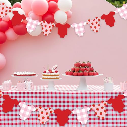 Strawberry Baby Shower Banner | DIY Paper Garland for Parties