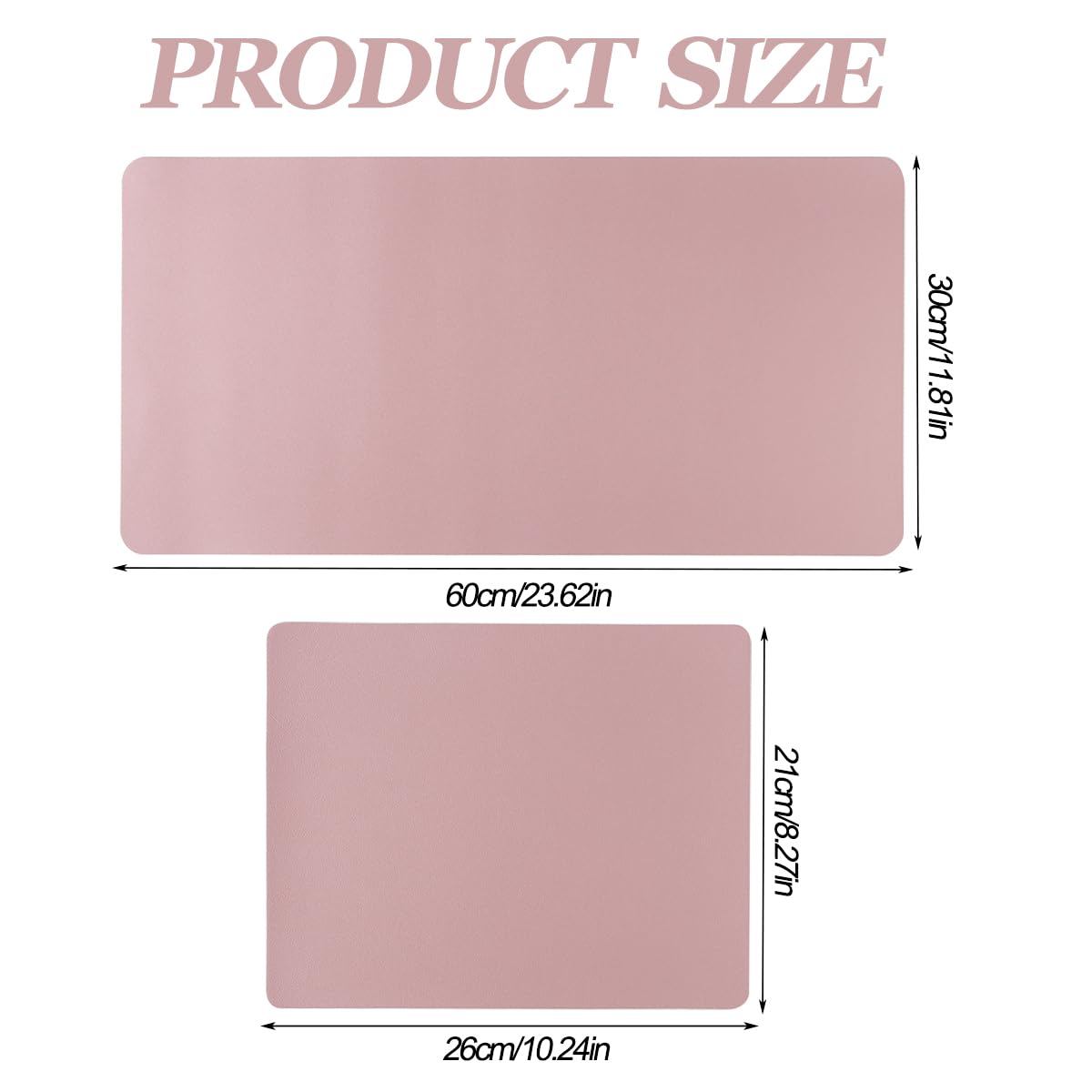 SUTOZMIWE Nail Art Table Mat,2 PCS Nude Pink Fordable Soft Microfiber PU Leather Nail Mats, Nail Arm Rest Pad for Acrylic Nails,Manicure Pads Desk Mat for Nail Tech Must Haves Salon Home Nail Supplies