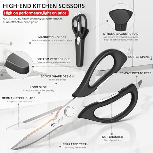 MAD SHARK All-Purpose Kitchen Shears with Comfort Grip