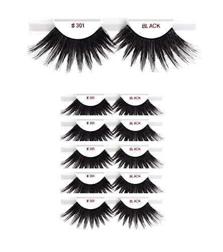 6 Pairs of 100% Human Hair Fake Eyelashes - #301 Christina