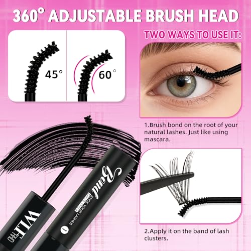 WLFRHD Black Lash Bond & Seal Kit with Remover for Eyelash Extensions - 15ml
