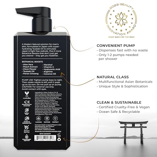 Blackwood For Men Pure Moisture Body Wash, Menthol, 17oz - Award Winning