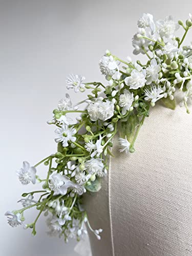 June Bloomy White Bridal Flower Crown for Women & Maternity - Rose & Leaf Headband, Wedding & Photo Prop B-White
