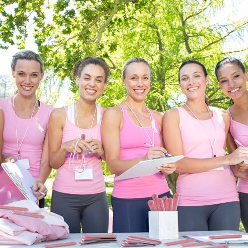 Gisafai 48 Pcs Breast Cancer Awareness Nail Files - Pink Emery Boards