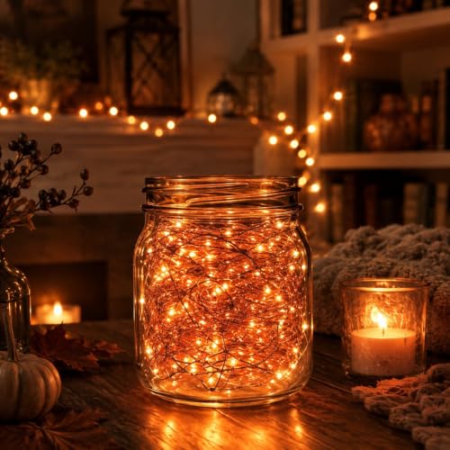 2 Pack Solar String Lights - 240 LED Copper Wire Fairy Lights for Halloween
