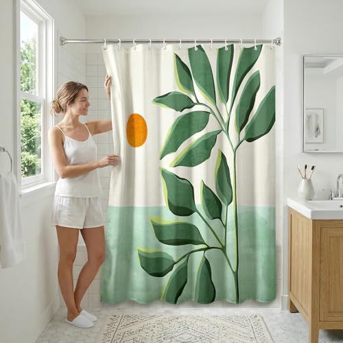 Boho Shower Curtain 71x74 - Water-Resistant Polyester with Hooks