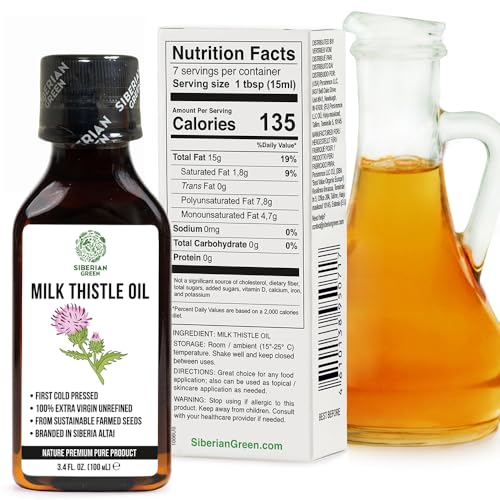 Siberian Green Milk Thistle Oil - 100% Natural Cold Pressed, 100ml