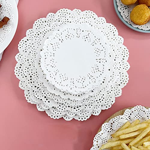 10-Inch Round Lace Paper Doilies - Pack of 100 for Food & Crafts