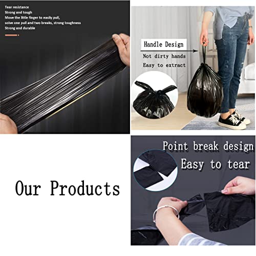 BAIYEUSO 4 Gallon Small Black Trash Bags - 200 Count Durable Waste Bags