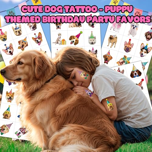Dog Temporary Tattoos - 60PCS Waterproof Stickers for Kids & Pets