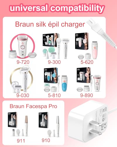 ADRICY Replacement Charger for Braun Silk-épil 9, 7, 5 and FaceSpa Pro