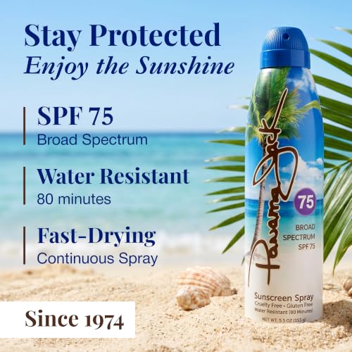 Panama Jack SPF 75 Continuous Spray Sunscreen - 5.5 oz (Pack of 2)