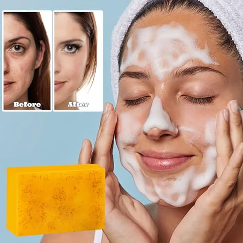 4 PCS Turmeric Soap for Dark Spots | Hydrating Bar for Face & Body