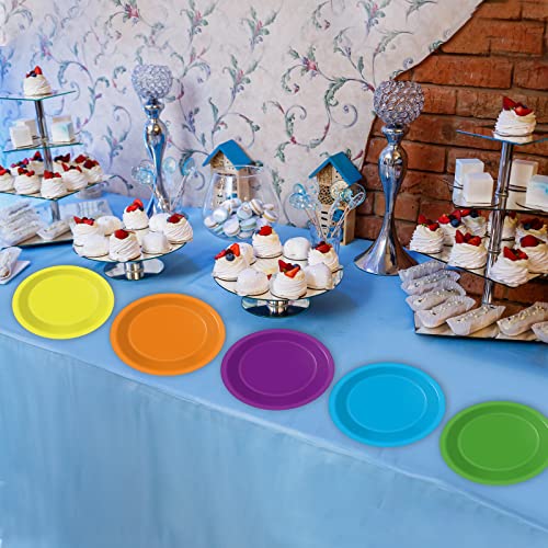 Wiooffen 48 Pcs Colorful Disposable Paper Plates - 7in Party Supplies