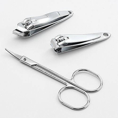 7-Piece Stainless Steel Manicure Set - Travel Case, 3 Pack