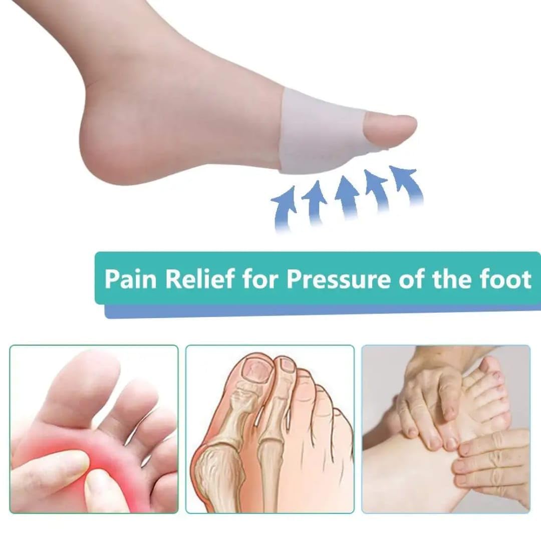 Silicone Toe Separators for Bunions & Overlapping Toes - Gel Spacers for Pain Relief | Soft Breathable Alignment Sleeves (2 Pairs)