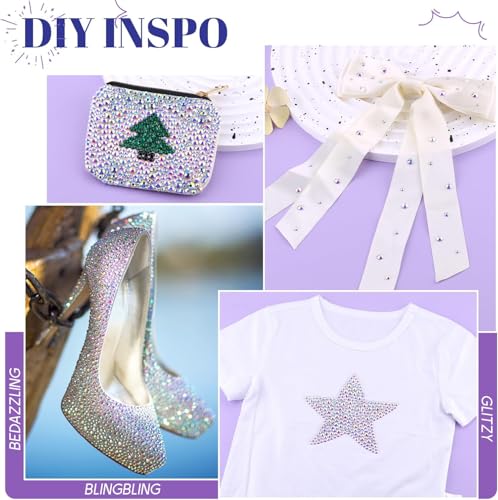 5000 Pcs SS20 Hotfix Rhinestones, AB Flatback Glass Crystals for Crafts